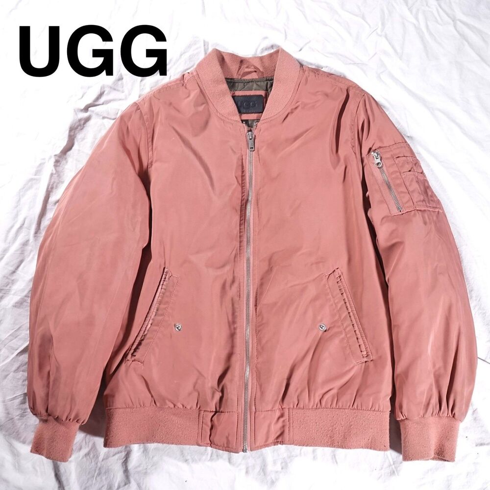 UGG Australia Bomber Jacket Pink Womens Medium RARE